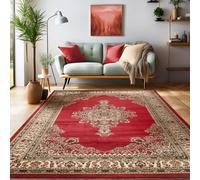SIMPEX Tapis Oriental 200x290 cm Rouge, Design Intemporel aux Motifs Classiques, Facile d'entretien pour Salon ou Salle à Manger