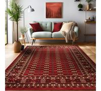 SIMPEX Tapis Oriental 300x400 cm Rouge, Très Grand Design Style Ethno, Facile d'entretien et Élégant pour Loft ou Espace de Vie
