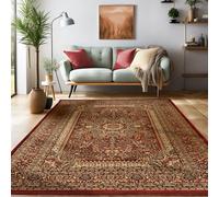 SIMPEX Tapis Oriental 300x400 cm Rouge, XXL Poils Courts avec Ornements, Solution d'Aménagement Facile d'entretien pour Loft ou Espaces Ouverts
