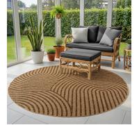 SIMPEX Tapis Rond Extérieur 200 cm Beige, Tapis Aspect Jute Naturel pour Jardin Terrasse Salon Salle à Manger entretien