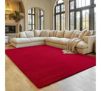 SIMPEX Tapis Rouge 120x160 cm Tapis à Poils Courts Lavable, Doucement Antidérapant et Design Monochrome Moderne pour Salon, Chambre, Cuisine et Chambre d'enfant