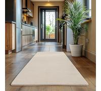 Tapis SIMPEX Runner 80x150 cm Poils Courts Lavable, Antidérapant et Doux, Design Moderne pour Chambre, Crème