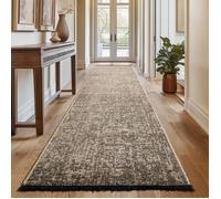 SIMPEX, Tapis Runner en Coton Chenille Beige 80x250 cm Lavable, Style Boho, Vintage Kelim, Pour Cuisine, Chambre & Couloir