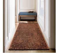 SIMPEX, Tapis Runner en Coton Chenille Terre cuite 80x150 cm Lavable, Style Boho, Vintage Kelim, Pour Cuisine, Chambre & Couloir