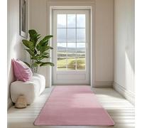 SIMPEX Tapis Runner Rose 60x100 cm Tapis à Poils Courts Lavable, Antidérapant et Doux, Design Monochrome Moderne pour Chambre, Cuisine et Couloir