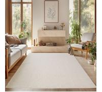 SIMPEX Tapis 120x170 cm Crème Uni Bou oucles Style Scandinave Moderne Doux Résistant Facile à Nettoyer pour Salon Chambre Salle à Manger Chambre Enfant