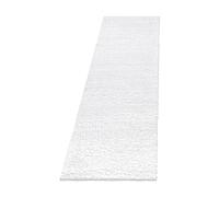 SIMPEX Tapis Shaggy Blanc 80x150 cm à Poils Hauts Moelleux, Lavable et homogène, Style élégant avec Dos en Jute Naturelle adapté au Chauffage au Sol