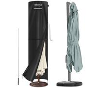 SIMPHAUS Housse de Protection pour Parasol Ø 2-5m Housse Parasol Déporté | Housse Parasol Droit Impermeable Housse pour Grand Parasol Déporté 4x3, Anti-UV, Tissu Oxford 420D avec Tige, 280x70/70cm