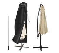 SIMPHAUS Housse Parasol Déporté 3x3 Housse de Protection Parasol Déporté | Housse pour Parasol Déporté ø 350 cm et 3x3 m Bache Parasol Deporte avec Tige, Coupe-Vent Anti-UV 420D Oxford 240x45/70/50cm