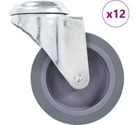 Simple 12 pcs. Roulettes pivotantes avec trou d'axe 75 mm - Roulettes de transport FR2401672 3parcel