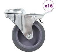 Simple 16 pcs. Roulettes pivotantes avec trou au dos 75 mm - roulettes de transport FR8581321 4parcel
