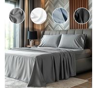 Simple Deluxe Parure de lit 4 pièces pour très Grand lit, en Microfibre légère, Super Douce et Facile d'entretien, Confortable, Respirante et rafraîchissante avec Poche Profonde, résistante au