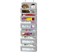 Simple Houseware Organiseur de Poche à 6 fenêtres Transparentes sur Porte/Mur, Gris