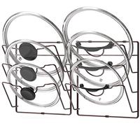Simple Houseware Paquet de 2 - Support de Rangement pour Porte d'armoire/Support Mural pour Couvercle de Casserole, Bronze