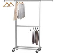 Simple Houseware Portant à vêtements à Double Tige, Gris