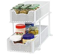 Simple Houseware Tiroir Organisateur de Panier d'armoire coulissante à 2 Niveaux, Blanc