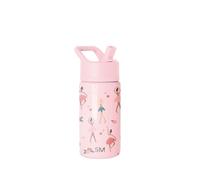 Simple Modern Bouteille d'Eau pour Enfants avec Paille | Gobelet Thermique en Acier Inoxydable Isolé Réutilisable pour Garçons et Filles | Summit Collection | 415ml | Pink Ballerina