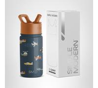 Simple Modern Gourde Enfant avec Paille | Gourde Isotherme Inox Réutilisable pour Garçons et Filles | Summit | 415ml | Wheels Up