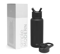 Simple Modern Gourde Isotherme avec Paille et Couvercle à Boire d'un Coup | Gourde Sport Adulte en Acier Inoxydable | Summit | 950ml | Midnight Black