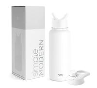Simple Modern Gourde Isotherme avec Paille et Couvercle à Boire d'un Coup | Gourde Sport Adulte en Acier Inoxydable | Summit | 950ml | Winter White