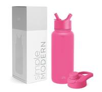 Simple Modern Gourde Isotherme avec Paille et Couvercle à Boire d'un Coup | Gourde Sport Adulte en Acier Inoxydable | Summit | 950ml | Raspberry Vibes