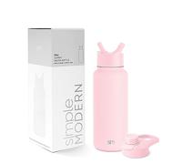 Simple Modern Gourde Isotherme avec Paille et Couvercle à Boire d'un Coup | Gourde Sport Adulte en Acier Inoxydable | Summit | 950ml | Blush