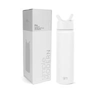 Simple Modern Gourde Isotherme avec Paille | Gourde Sport Adulte en Acier Inoxydable | Summit | 650ml | Winter White