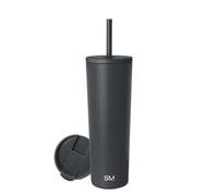 Simple Modern Mug Isotherme avec Paille et Couvercle | Gourde avec Paille Adulte, Bouteille d'Eau Réutilisable en Acier Inoxydable | Cadeaux pour Femmes et Hommes | Classic | 830ml | Graphite