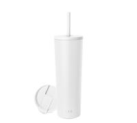 Simple Modern Mug Isotherme avec Paille et Couvercle | Gourde avec Paille Adulte, Bouteille d'Eau Réutilisable en Acier Inoxydable | Cadeaux pour Femmes et Hommes | Classic | 830ml | Winter White