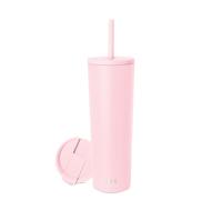 Simple Modern Mug Isotherme avec Paille et Couvercle | Gourde avec Paille Adulte, Bouteille d'Eau Réutilisable en Acier Inoxydable | Cadeaux pour Femmes et Hommes | Classic | 830ml | Blush