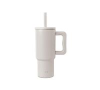 Simple Modern Mug Isotherme avec Poignée et Paille en silicone | Gourde Isotherme en Acier Inoxydable | Tumbler de viaje | Trek | 710ml | Almond Birch