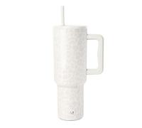 Simple Modern Mug Isotherme avec Poignée et Paille | Gourde Isotherme en Acier Inoxydable | Vaso de viaje para café helado | Trek | 1180ml | Cream Leopard
