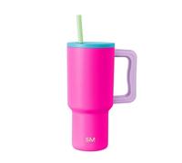 Simple Modern Mug Isotherme avec Poignée et Paille | Gourde Isotherme en Acier Inoxydable | Vaso de viaje para café helado | Trek | 890ml | 80s Mix
