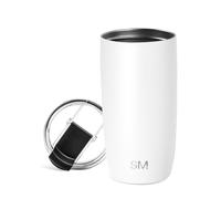 Simple Modern Tasse de Café de Voyage avec Couvercle Rabattable | Tasse de Café Glacé Isolée en Acier Inoxydable | Cadeaux pour Femmes et Hommes | Voyager Collection | 470ml | Winter White