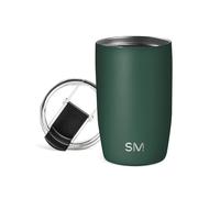 Simple Modern Tasse de Café de Voyage avec Couvercle Rabattable | Tasse de Café Glacé Isolée en Acier Inoxydable | Cadeaux pour Femmes et Hommes | Voyager Collection | 350ml | Forest