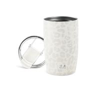 Simple Modern Tasse de Café de Voyage avec Couvercle Rabattable | Tasse de Café Glacé Isolée en Acier Inoxydable | Cadeaux pour Femmes et Hommes | Voyager Collection | 350ml | Cream Leopard