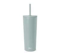 Simple Modern Verre Thermique avec Paille et Couvercle| Tasse à Café, Bouteille d'Eau Réutilisable en Acier Inoxydable | Cadeaux pour Femmes et Hommes | Classic Collection | 710ml | Sea Glass Sage