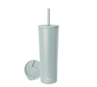 Simple Modern Verre Thermique avec Paille et Couvercle| Tasse à Café, Bouteille d'Eau Réutilisable en Acier Inoxydable | Cadeaux pour Femmes et Hommes | Classic Collection | 830ml | Sea Glass Sage