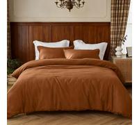 Simple&Opulence Parure de Lit 2 Personnes avec Fermeture à Bouton Caché, Mélange de Coton Doux et Lin Durable, Housse de Couette 230x220 cm avec 2 Taies d'oreiller 50x75 cm (Jaune Ocre)