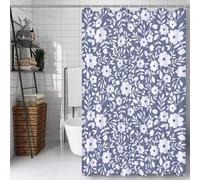 Simple Rideau Douche 150x180cm Rideau de Douche Fleurs Shower Curtain - Impression Polyester Tissu - avec 12 Crochets - Tissu Lavable en Machine - Imperméable - pour Salle de Bain - Hôtel D#46