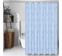 Simple Rideau Douche 180x200cm Rideau de Douche Bleu Shower Curtain - Impression Polyester Tissu - avec 12 Crochets - Tissu Lavable en Machine - Imperméable - pour Salle de Bain - Hôtel D#888