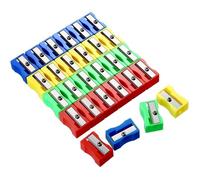 Simple Trou Taille-Crayon, 50 PCS. Taille-crayon plastique, métal, rectangulaire, manuel en alliage d'aluminium pour crayons graphit