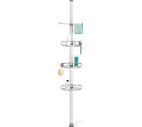 simplehuman BT1062, étagère de douche extensible, acier inoxydable brossé, réglable de 1,8 m à 2,7 m