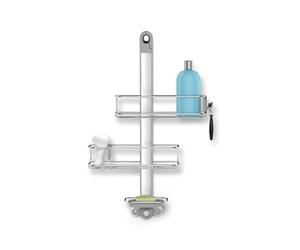 simplehuman BT1098 rangement de douche moyen ajustable, serviteur de douche, étagère de douche salle de bain, étagères réglables, acier inoxydable + aluminium anodisé