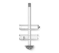 simplehuman BT1101 Rangement de Douche de Porte, serviteur de Douche, étagère de Douche Salle de Bain, sans percage, étagères réglables, Acier Inoxydable + Aluminium anodisé