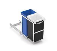 Simplehuman - Poubelle encastrée, divisée 20/15 L CW1016