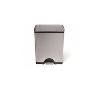 SIMPLEHUMAN CW1816 POUBELLE RECTANGULAIRE A PEDALE, ACIER INOX BROSSE ANTI-TRACES 50 L