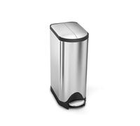 simplehuman CW1824 poubelle papillon à pédale, poubelle de cuisine, acier inoxydable brossé, 30 litres