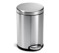 simplehuman CW1852CB poubelle ronde à pédale, petite poubelle de salle de bain bureau chambre, acier inoxydable brossé, 4.5 litres