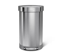 simplehuman CW2030 poubelle demi-lune à pédale, poubelle de cuisine, acier inoxydable brossé, 45 litres